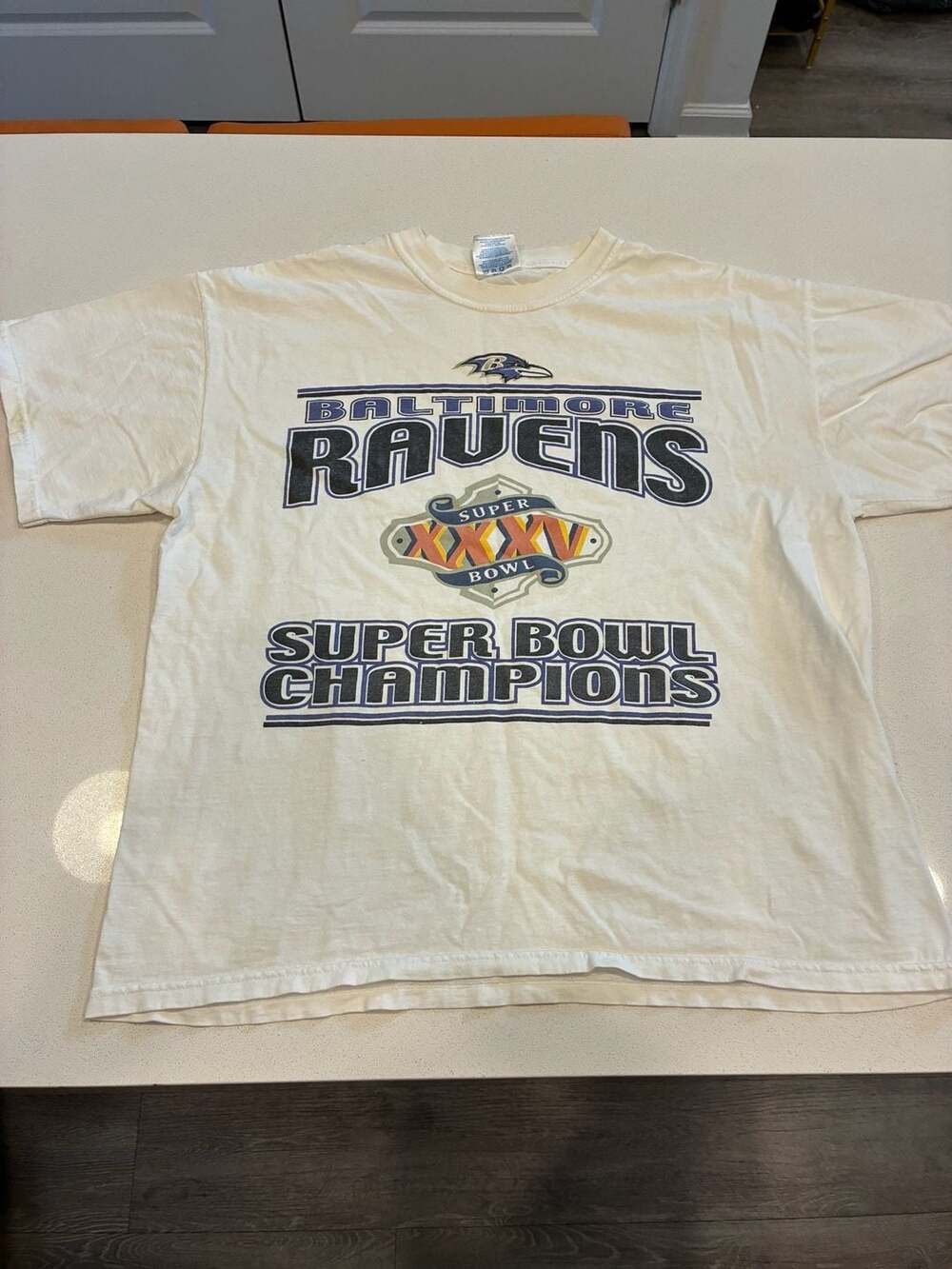 M&O Knits Baltimore Ravens Super Bowl XXXV T-Shirt Large